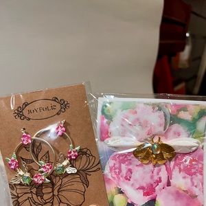 Joyfolie Honey Bee Earrings and Butterfly Bracelet Sets